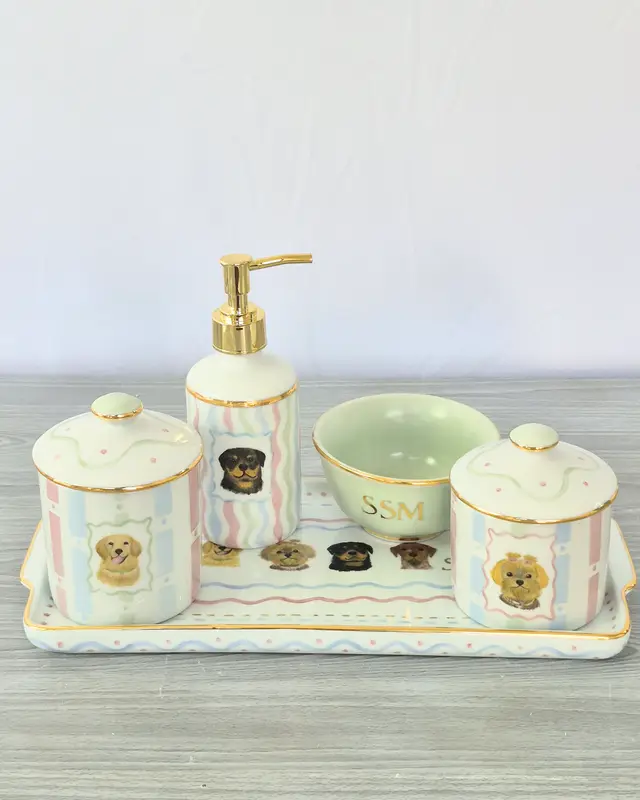Kit Higiene 100% Pintado a Mão 5 Peças